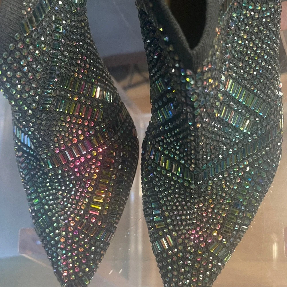 Thalia Sodi rhinestone multicolored bootie sz 9 - Picture 8 of 9